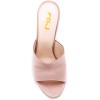imageFSJ Women Fashion Mid High Heels Sandals Suede Slip on Open Toe Mules Sexy Summer Casual Slide Shoes Size 415 USNude Satin