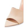 imageFSJ Women Fashion Mid High Heels Sandals Suede Slip on Open Toe Mules Sexy Summer Casual Slide Shoes Size 415 USNude10 Cm