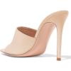 imageFSJ Women Fashion Mid High Heels Sandals Suede Slip on Open Toe Mules Sexy Summer Casual Slide Shoes Size 415 USNude10 Cm
