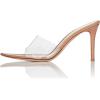 imageFSJ Women Fashion Mid High Heels Sandals Suede Slip on Open Toe Mules Sexy Summer Casual Slide Shoes Size 415 USNude8 Cm