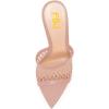 imageFSJ Women Fashion Mid High Heels Sandals Suede Slip on Open Toe Mules Sexy Summer Casual Slide Shoes Size 415 USPale Pink