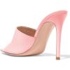 imageFSJ Women Fashion Mid High Heels Sandals Suede Slip on Open Toe Mules Sexy Summer Casual Slide Shoes Size 415 USPink10 Cm