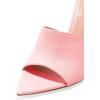 imageFSJ Women Fashion Mid High Heels Sandals Suede Slip on Open Toe Mules Sexy Summer Casual Slide Shoes Size 415 USPink10 Cm