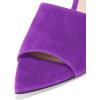 imageFSJ Women Fashion Mid High Heels Sandals Suede Slip on Open Toe Mules Sexy Summer Casual Slide Shoes Size 415 USPurple7 Cm