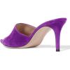 imageFSJ Women Fashion Mid High Heels Sandals Suede Slip on Open Toe Mules Sexy Summer Casual Slide Shoes Size 415 USPurple7 Cm