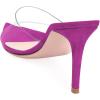 imageFSJ Women Fashion Mid High Heels Sandals Suede Slip on Open Toe Mules Sexy Summer Casual Slide Shoes Size 415 USPurple8 Cm