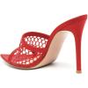 imageFSJ Women Fashion Mid High Heels Sandals Suede Slip on Open Toe Mules Sexy Summer Casual Slide Shoes Size 415 USRed