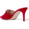 imageFSJ Women Fashion Mid High Heels Sandals Suede Slip on Open Toe Mules Sexy Summer Casual Slide Shoes Size 415 USRed7 Cm