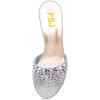 imageFSJ Women Fashion Mid High Heels Sandals Suede Slip on Open Toe Mules Sexy Summer Casual Slide Shoes Size 415 USSilver