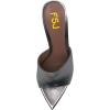 imageFSJ Women Fashion Mid High Heels Sandals Suede Slip on Open Toe Mules Sexy Summer Casual Slide Shoes Size 415 USSilver Grey