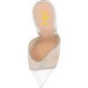 imageFSJ Women Fashion Mid High Heels Sandals Suede Slip on Open Toe Mules Sexy Summer Casual Slide Shoes Size 415 USSilver Mesh