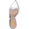 imageFSJ Women Fashion Mid High Heels Sandals Suede Slip on Open Toe Mules Sexy Summer Casual Slide Shoes Size 415 USSilver10 Cm