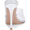 imageFSJ Women Fashion Mid High Heels Sandals Suede Slip on Open Toe Mules Sexy Summer Casual Slide Shoes Size 415 USSilver10 Cm