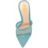 imageFSJ Women Fashion Mid High Heels Sandals Suede Slip on Open Toe Mules Sexy Summer Casual Slide Shoes Size 415 USTurquoise