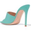 imageFSJ Women Fashion Mid High Heels Sandals Suede Slip on Open Toe Mules Sexy Summer Casual Slide Shoes Size 415 USTurquoise10 Cm