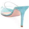 imageFSJ Women Fashion Mid High Heels Sandals Suede Slip on Open Toe Mules Sexy Summer Casual Slide Shoes Size 415 USTurquoise8 Cm