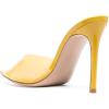 imageFSJ Women Fashion Mid High Heels Sandals Suede Slip on Open Toe Mules Sexy Summer Casual Slide Shoes Size 415 USYellow