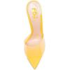 imageFSJ Women Fashion Mid High Heels Sandals Suede Slip on Open Toe Mules Sexy Summer Casual Slide Shoes Size 415 USYellow