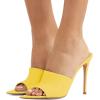 imageFSJ Women Fashion Mid High Heels Sandals Suede Slip on Open Toe Mules Sexy Summer Casual Slide Shoes Size 415 USYellow10 Cm