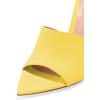 imageFSJ Women Fashion Mid High Heels Sandals Suede Slip on Open Toe Mules Sexy Summer Casual Slide Shoes Size 415 USYellow10 Cm