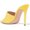 imageFSJ Women Fashion Mid High Heels Sandals Suede Slip on Open Toe Mules Sexy Summer Casual Slide Shoes Size 415 USYellow10 Cm