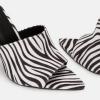 imageFSJ Women Fashion Mid High Heels Sandals Suede Slip on Open Toe Mules Sexy Summer Casual Slide Shoes Size 415 USZebra