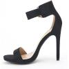 imageFSJ Women Versatile Ankle Strap Buckle Sandals Open Toe High Heel Pumps for Summer Size 415 USBlack