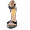 imageFSJ Women Versatile Ankle Strap Buckle Sandals Open Toe High Heel Pumps for Summer Size 415 USBlackpu