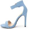 imageFSJ Women Versatile Ankle Strap Buckle Sandals Open Toe High Heel Pumps for Summer Size 415 USBlue