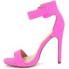 imageFSJ Women Versatile Ankle Strap Buckle Sandals Open Toe High Heel Pumps for Summer Size 415 USHot Pink