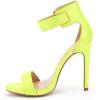 imageFSJ Women Versatile Ankle Strap Buckle Sandals Open Toe High Heel Pumps for Summer Size 415 USLemon