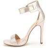 imageFSJ Women Versatile Ankle Strap Buckle Sandals Open Toe High Heel Pumps for Summer Size 415 USLight Gold