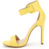 imageFSJ Women Versatile Ankle Strap Buckle Sandals Open Toe High Heel Pumps for Summer Size 415 USYellow
