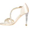 imageFSJ Womens Chic Rhinestones Sandals Open Toe Stiletto High Clear Heel Cross Strap Buckle Sandals Dress Shoes Size 415 USGold