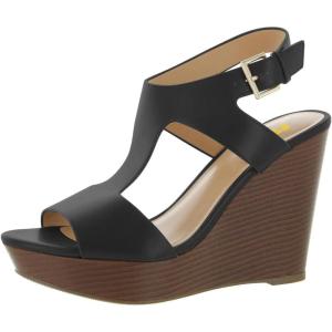 imageFSJ Women Wedge Platform High Heel Sandal Open Toe Ankle Strap Buckle Tstrap Backless Wedding Party Dress Shoes Size 416 USBlack