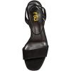 imageFSJ Women Classic Open Toe Chunky High Heel Platform Sandals Ankle Strap Single Band Dress Shoes Size 415 USBlack Suede