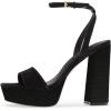 imageFSJ Women Classic Open Toe Chunky High Heel Platform Sandals Ankle Strap Single Band Dress Shoes Size 415 USBlackespadrille