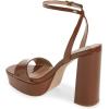 imageFSJ Women Classic Open Toe Chunky High Heel Platform Sandals Ankle Strap Single Band Dress Shoes Size 415 USBrown