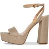 imageFSJ Women Classic Open Toe Chunky High Heel Platform Sandals Ankle Strap Single Band Dress Shoes Size 415 USDark Gold