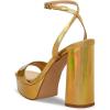 imageFSJ Women Classic Open Toe Chunky High Heel Platform Sandals Ankle Strap Single Band Dress Shoes Size 415 USGold