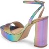 imageFSJ Women Classic Open Toe Chunky High Heel Platform Sandals Ankle Strap Single Band Dress Shoes Size 415 USLaser Color