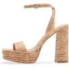 imageFSJ Women Classic Open Toe Chunky High Heel Platform Sandals Ankle Strap Single Band Dress Shoes Size 415 USLightbrown