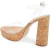 imageFSJ Women Classic Open Toe Chunky High Heel Platform Sandals Ankle Strap Single Band Dress Shoes Size 415 USLightbrownespadrille