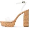 imageFSJ Women Classic Open Toe Chunky High Heel Platform Sandals Ankle Strap Single Band Dress Shoes Size 415 USLightbrownespadrille