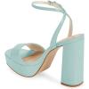 imageFSJ Women Classic Open Toe Chunky High Heel Platform Sandals Ankle Strap Single Band Dress Shoes Size 415 USPale Turquoise