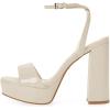 imageFSJ Women Classic Open Toe Chunky High Heel Platform Sandals Ankle Strap Single Band Dress Shoes Size 415 USWheat