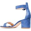 imageFSJ Women Faux Suede Basic Open Toe Sandals Block Chunky Heels Ankle Strap Pumps 415 USBlue
