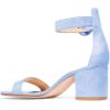 imageFSJ Women Faux Suede Basic Open Toe Sandals Block Chunky Heels Ankle Strap Pumps 415 USLight Blue