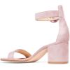 imageFSJ Women Faux Suede Basic Open Toe Sandals Block Chunky Heels Ankle Strap Pumps 415 USPink