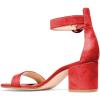 imageFSJ Women Faux Suede Basic Open Toe Sandals Block Chunky Heels Ankle Strap Pumps 415 USRed